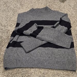 Rails Gray and Black Turtleneck Sweater